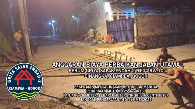 Laporan Kegiatan Pengecoran Jalan Utama RT 04