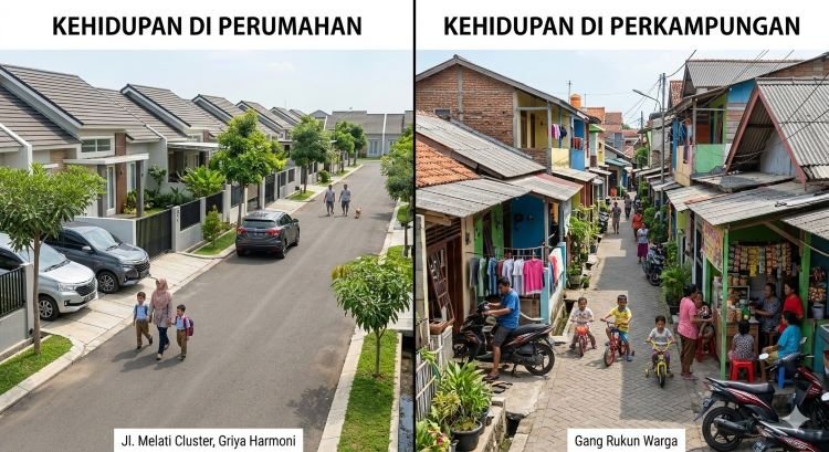 Dinamika Bertetangga: Perumahan vs. Perkampungan, Plus Minus
